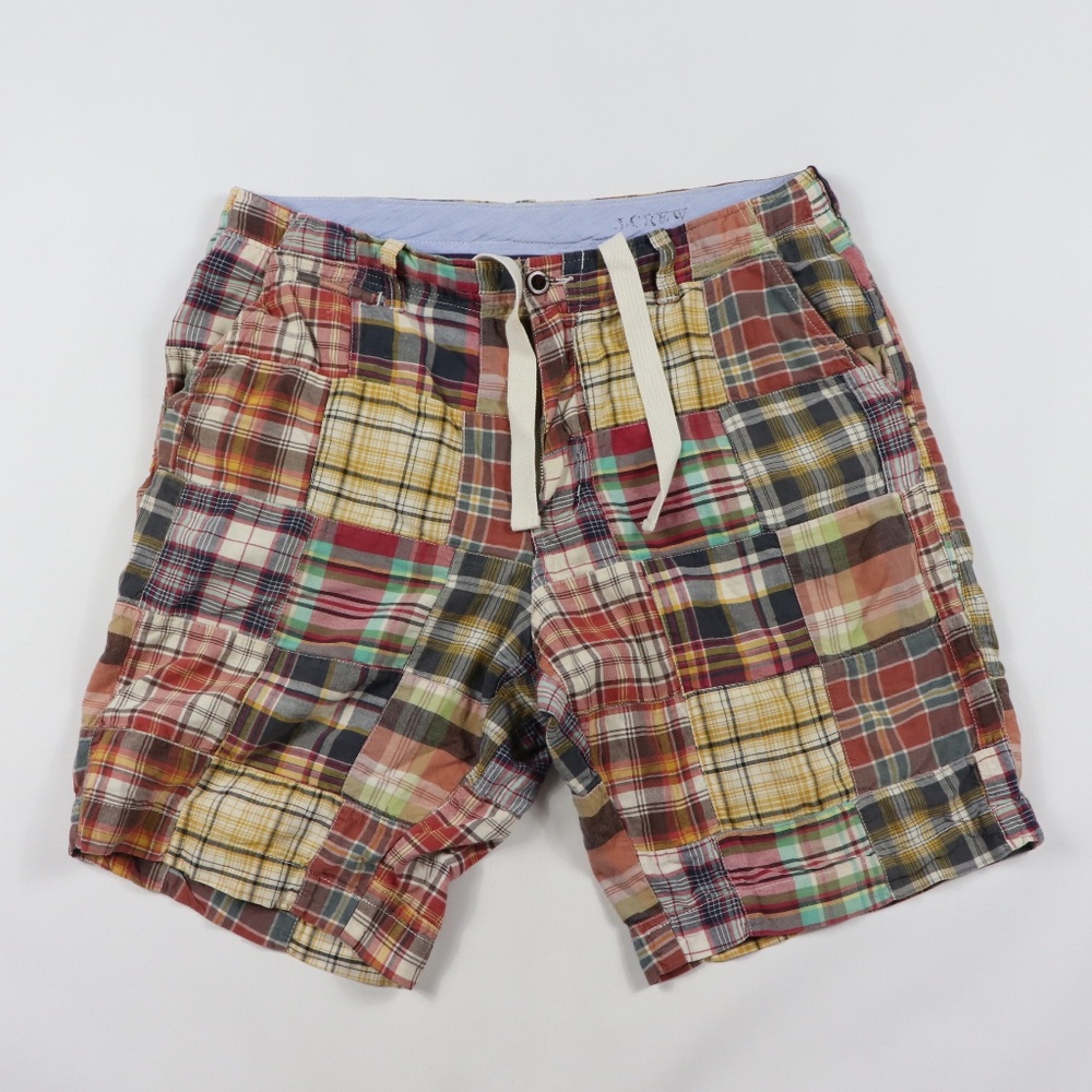 J Crew Multi-Color Patch Work Field Shorts Size 33 - image 1